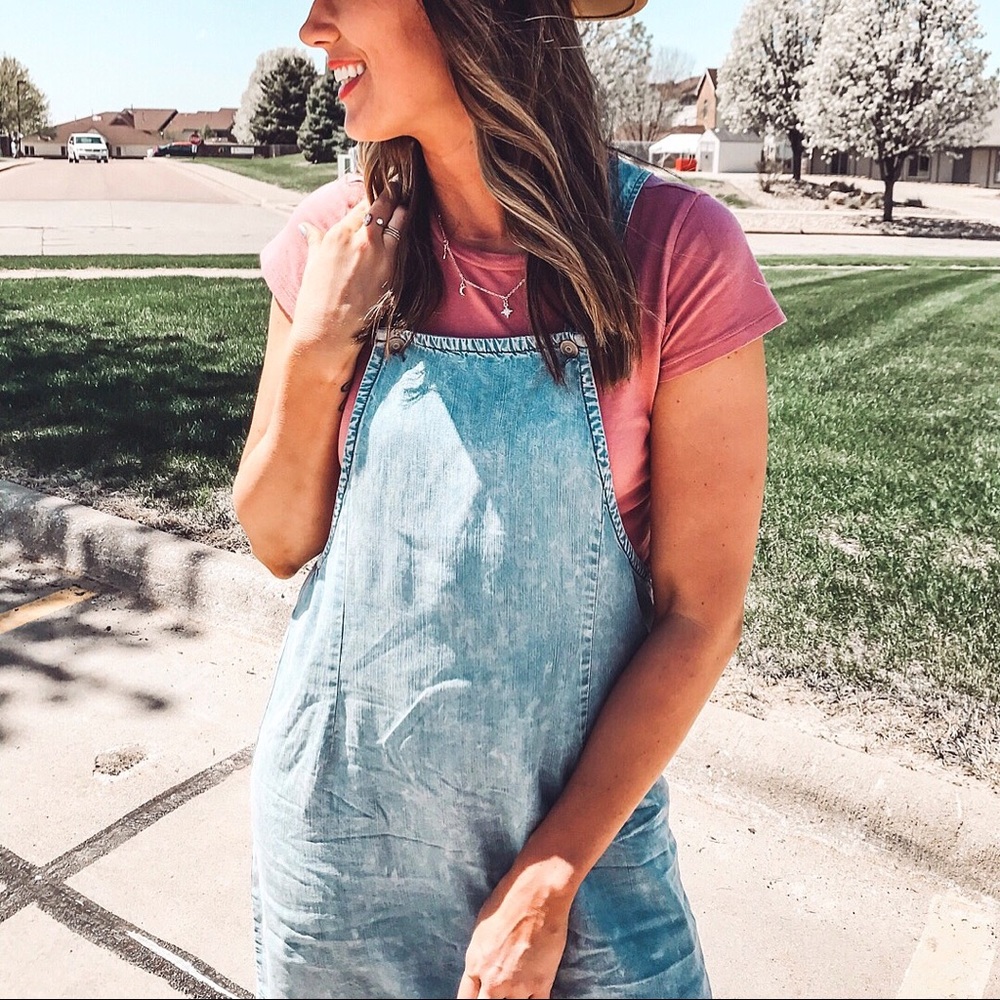 Denim overall dress